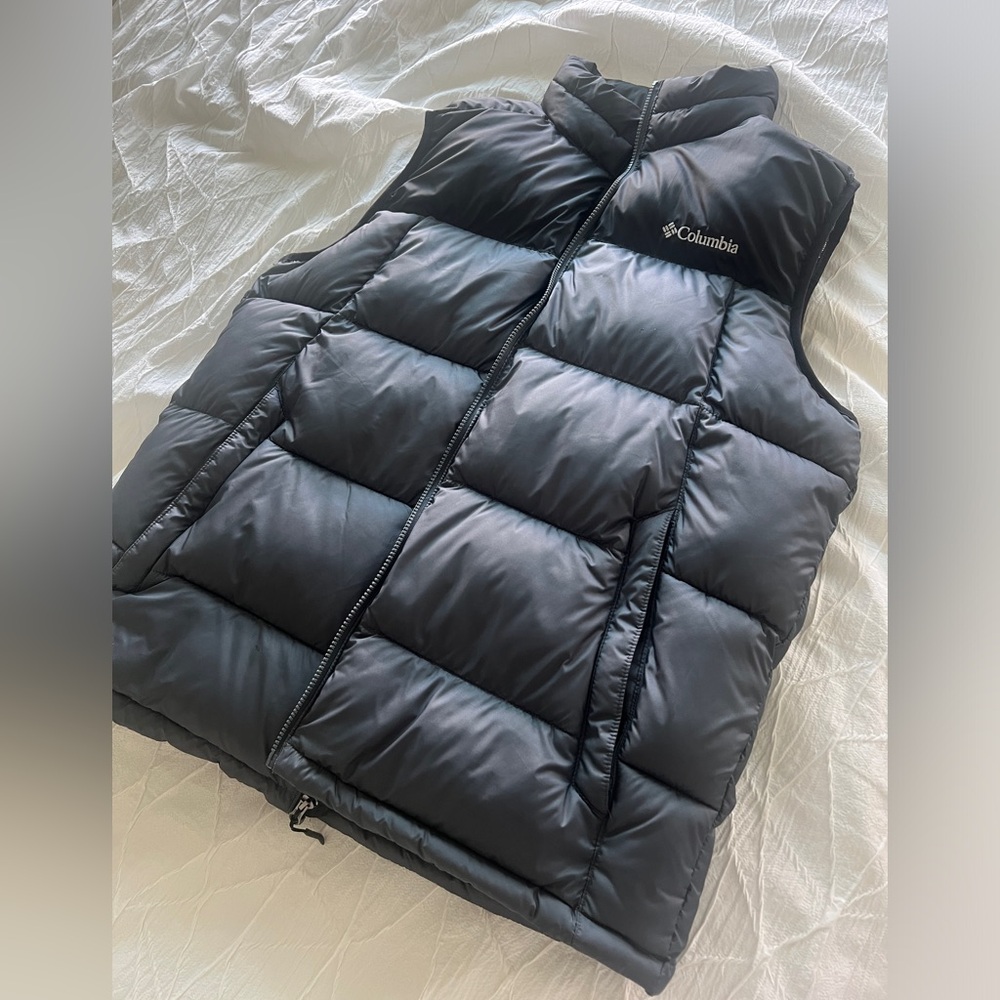 Columbia Puffer Vest Omni Heat Insulated Lightweight White Out sz S